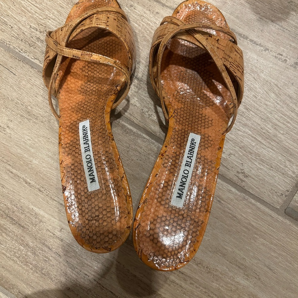 Manolo Blahnik Brown Strappy Sandals